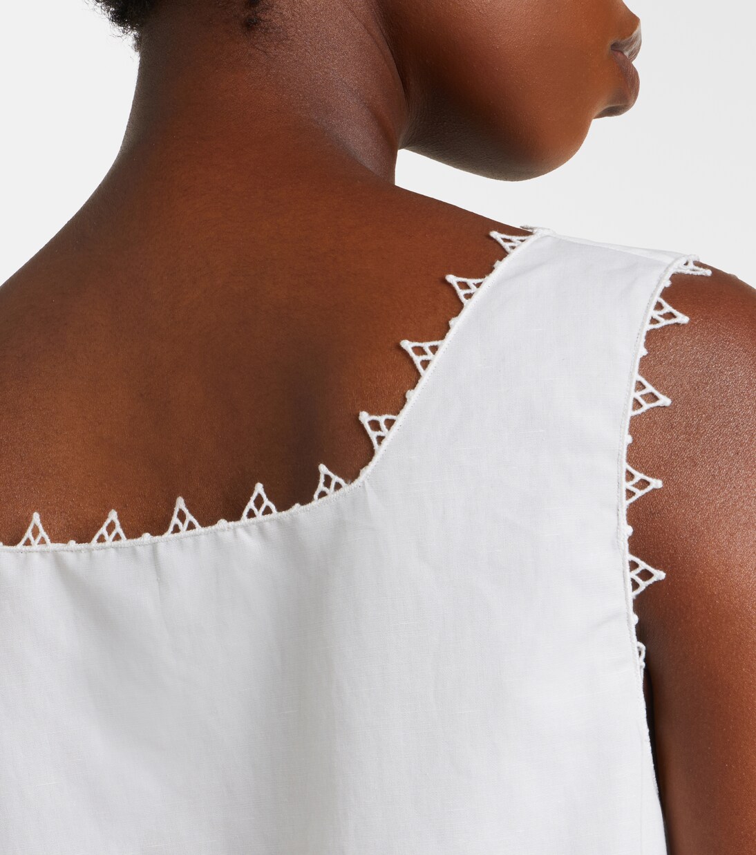 Embroidered cotton and linen minidress | Miu Miu
