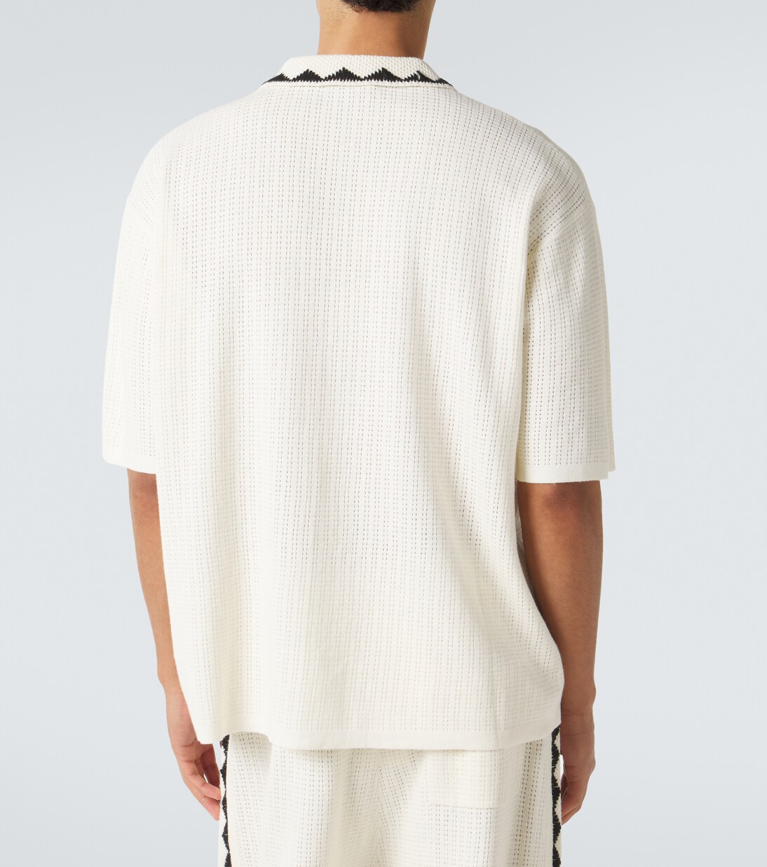 Embroidered crochet cotton-blend top | Commas