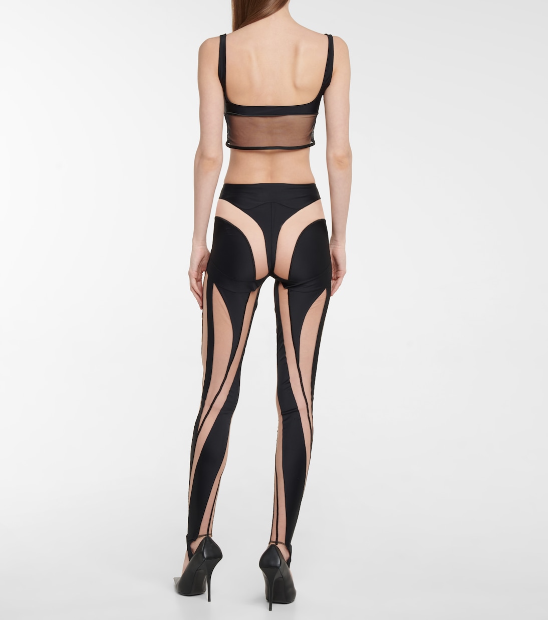 Leggings aus Jersey und Mesh | Mugler