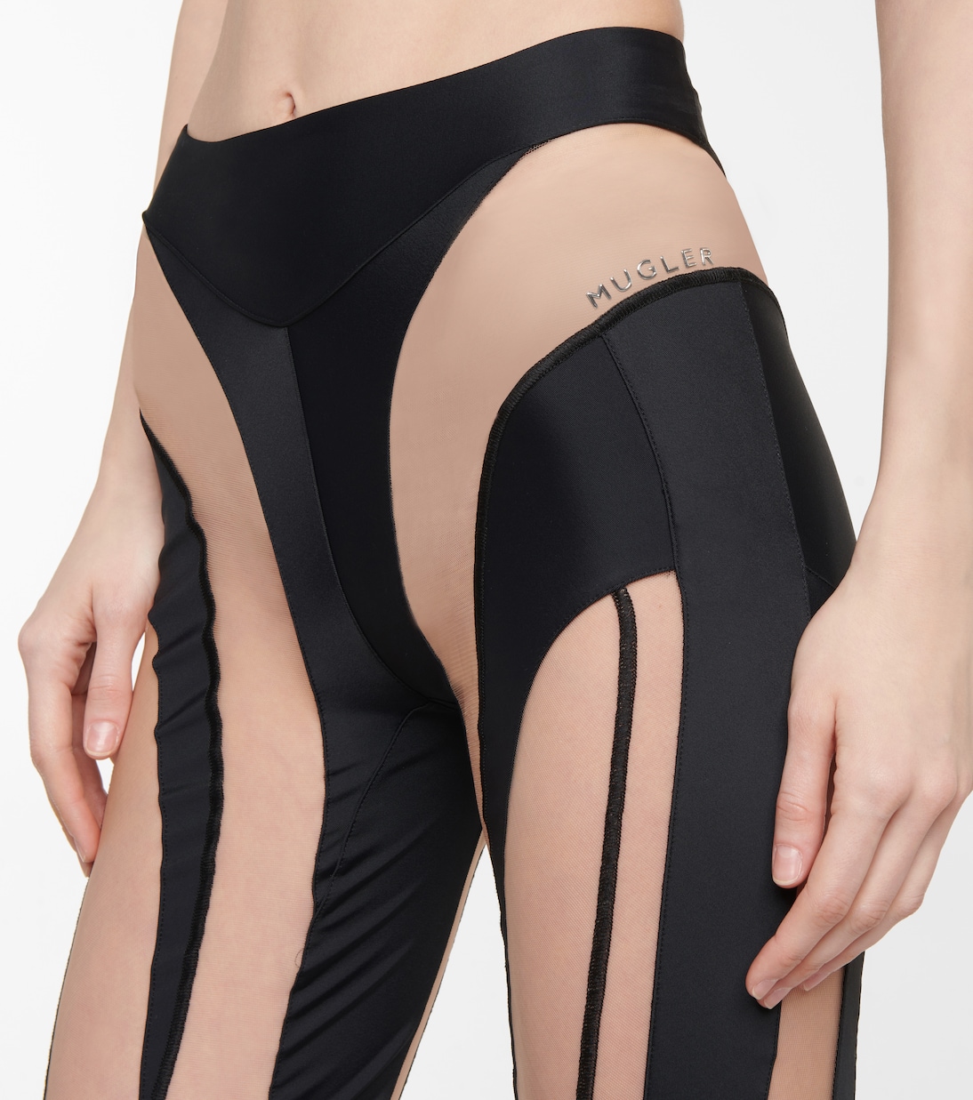 Leggings aus Jersey und Mesh | Mugler
