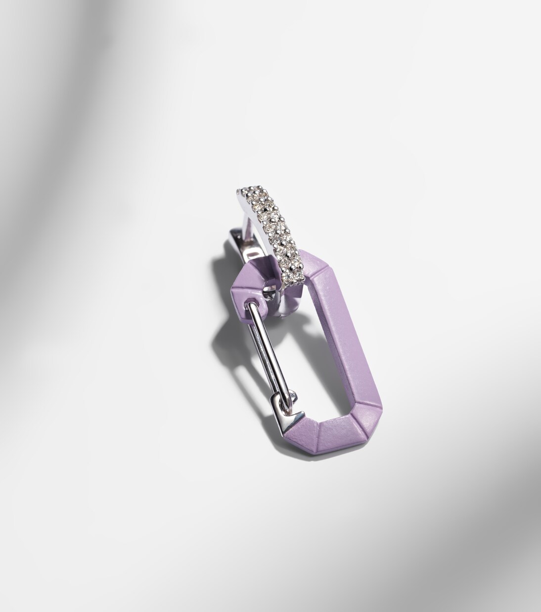 Einzelner Ohrring Chiara Small aus 18kt Weißgold mit Diamanten | Eéra