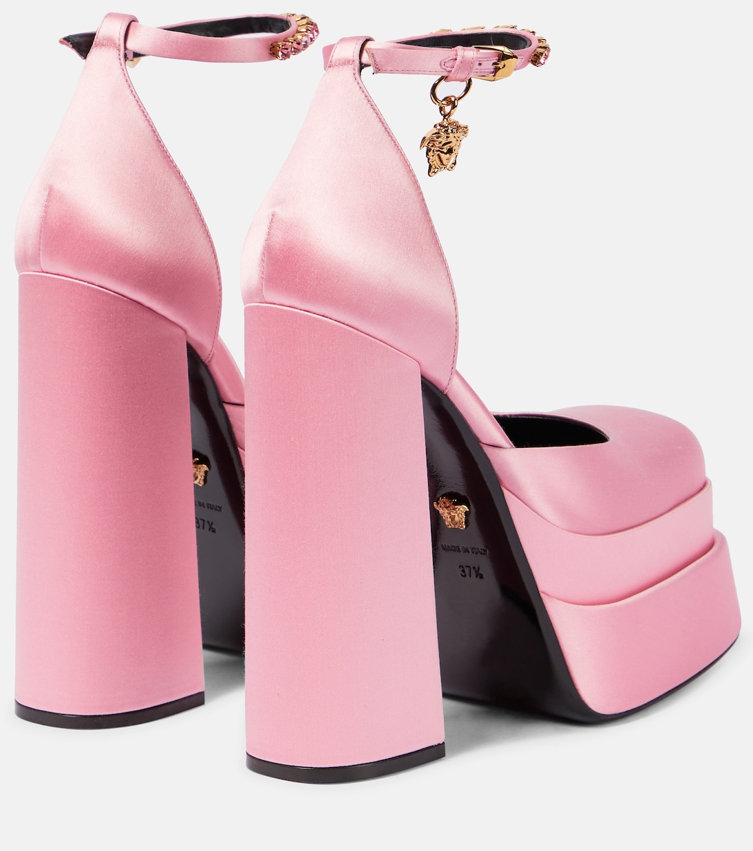 Plateau-Pumps Medusa Aevitas aus Satin | Versace