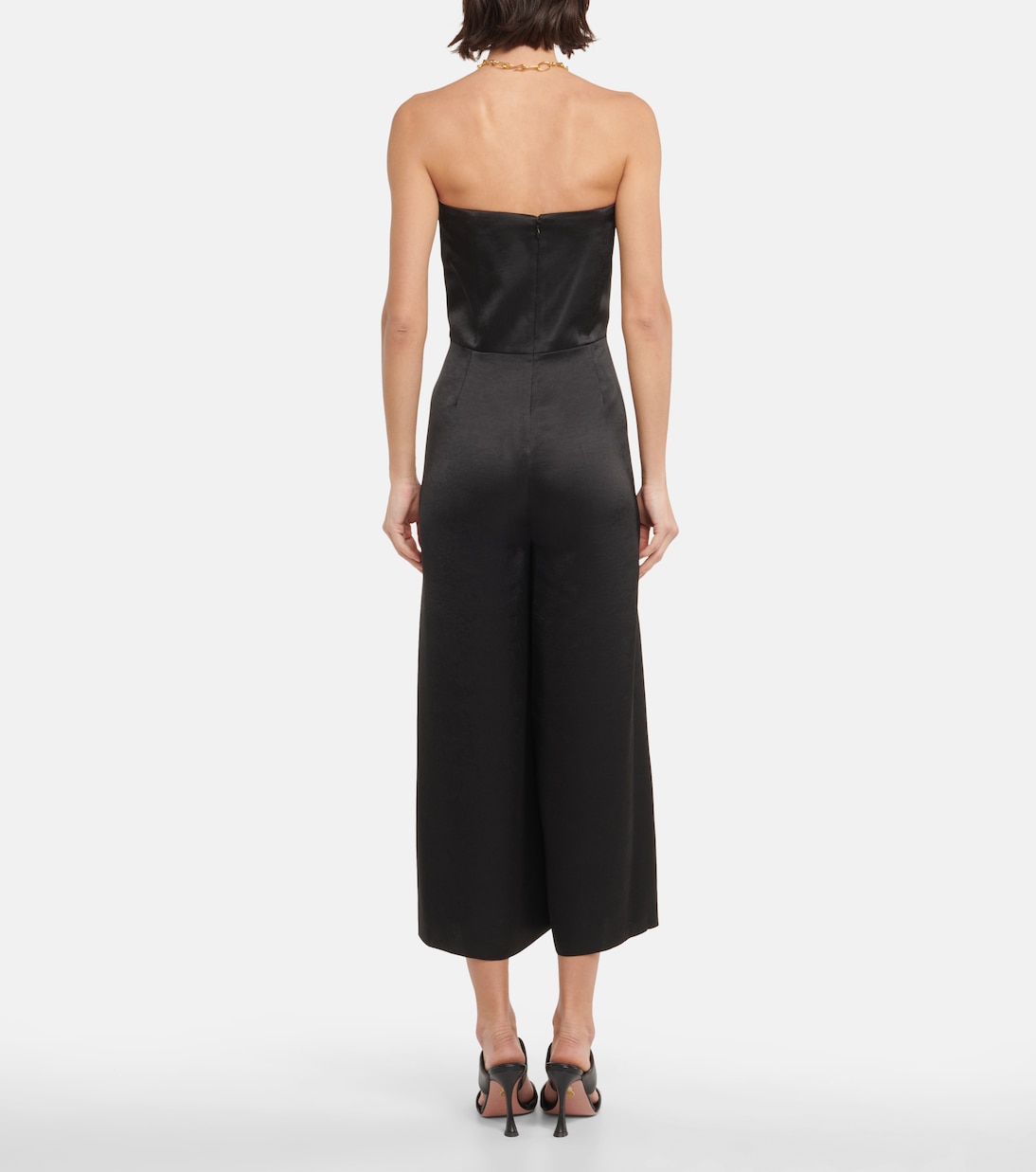 Wide-leg bandeau satin jumpsuit | Vince