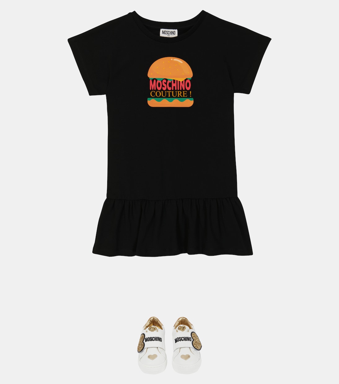 Robe en coton mélangé à logo | Moschino Kids