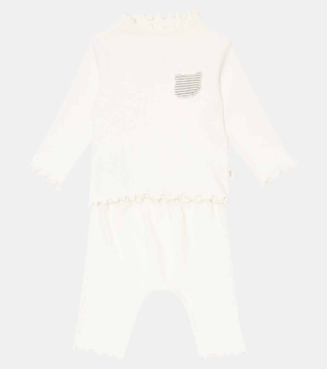 婴幼儿 — 罗纹针织针织上衣与短裤套装 | Il Gufo