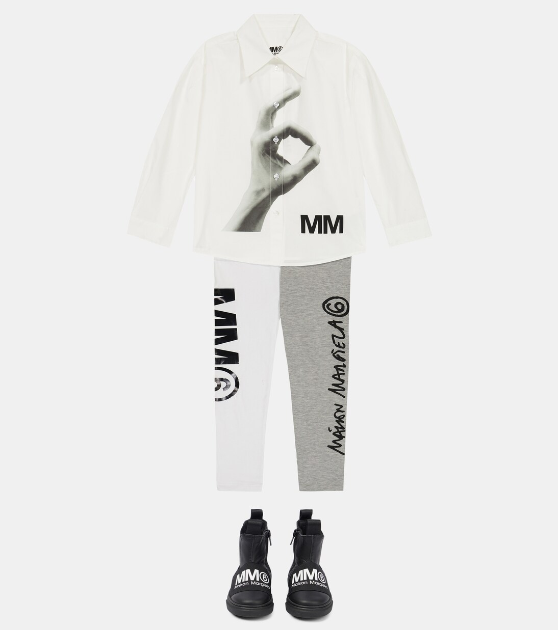 Logo printed cotton shirt | MM6 Maison Margiela Kids