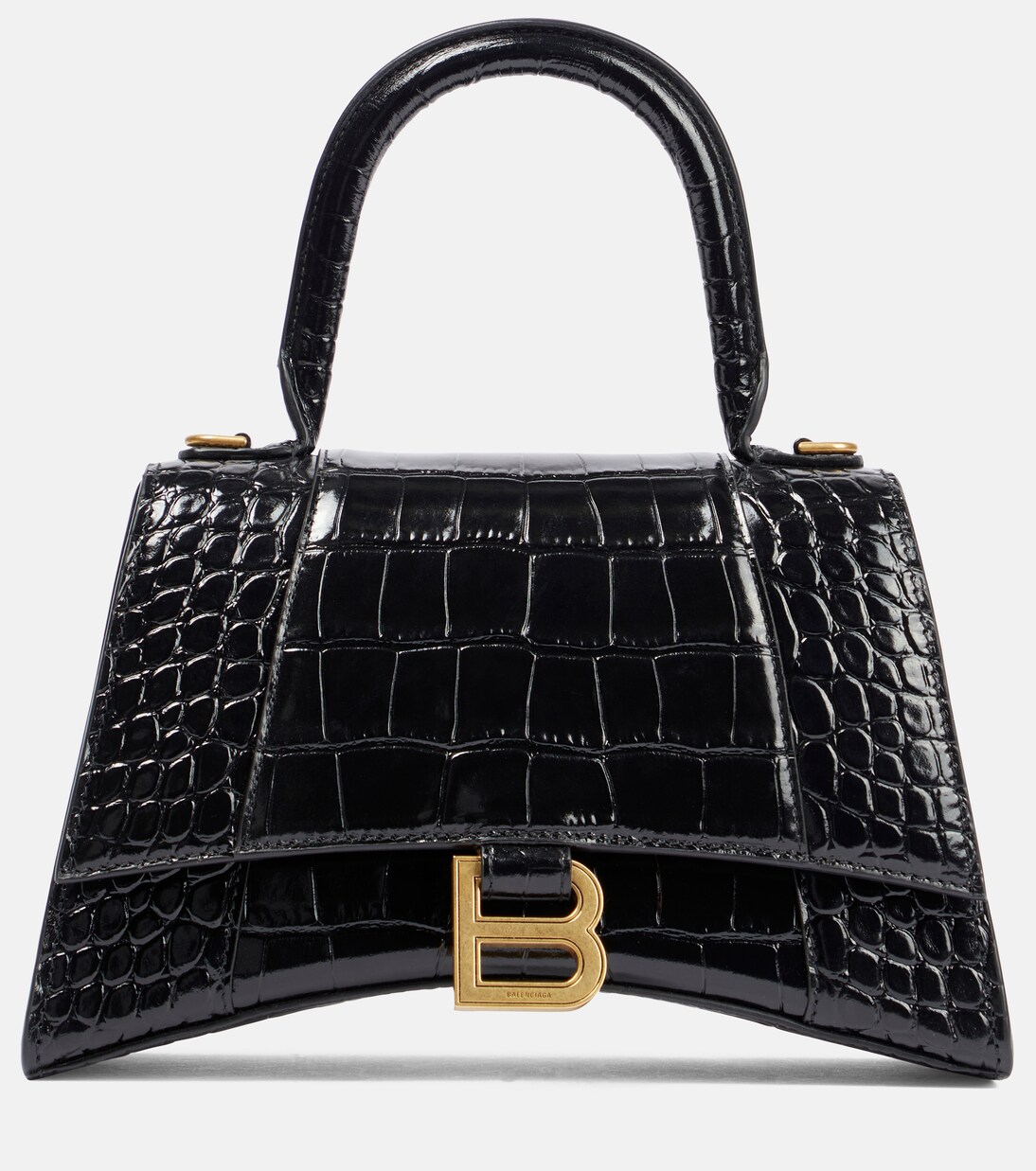 Hourglass XS croc-effect leather crossbody bag | Balenciaga