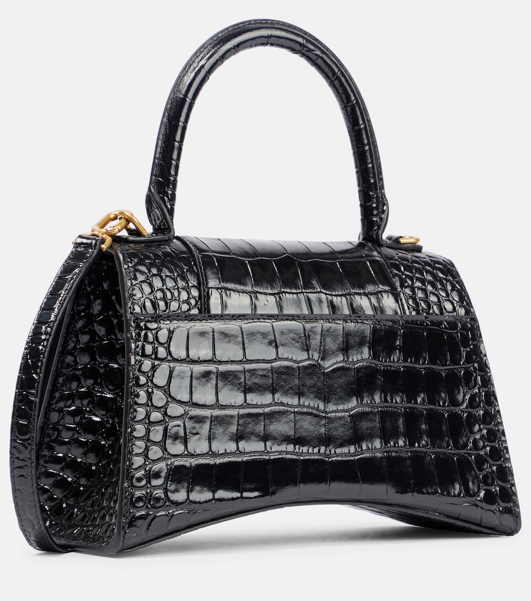 Hourglass XS croc-effect leather crossbody bag | Balenciaga