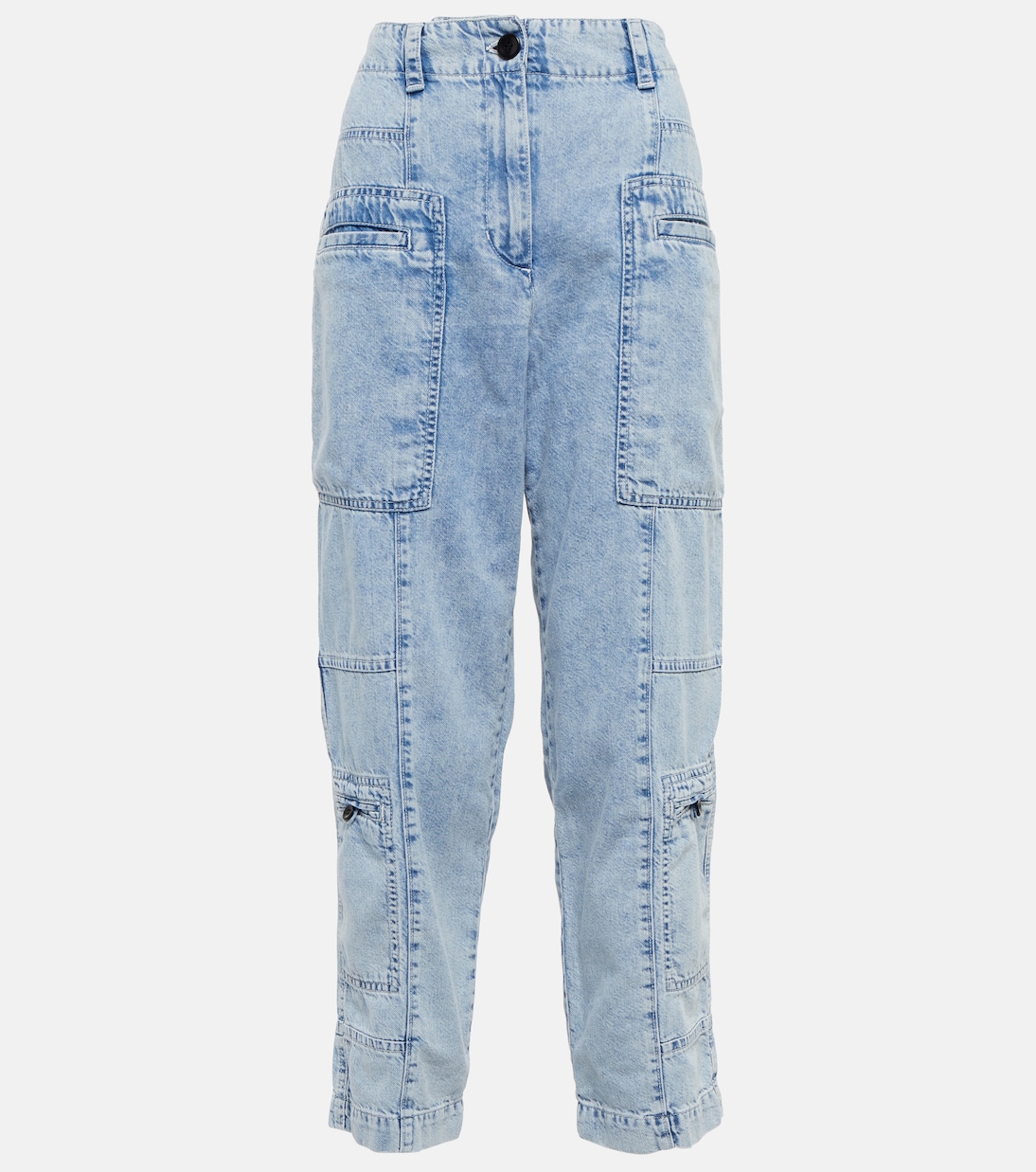 High-Rise Cargo-Jeans Chambray | Proenza Schouler