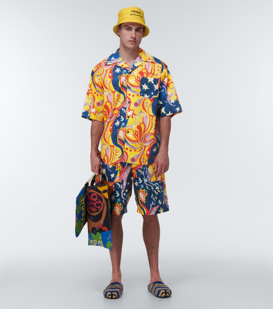 x No Vacancy Inn printed cotton shorts | Marni