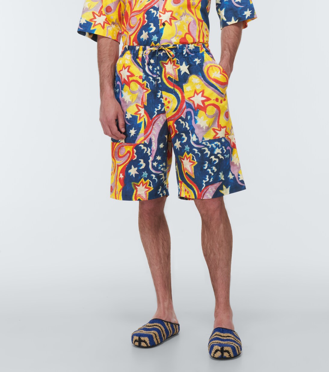 x No Vacancy Inn printed cotton shorts | Marni