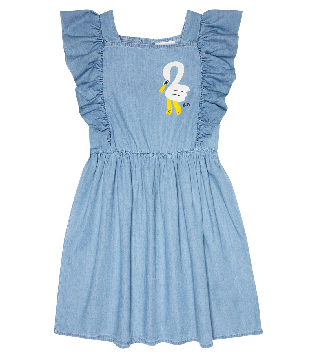 Printed ruffled denim dress | Bobo Choses