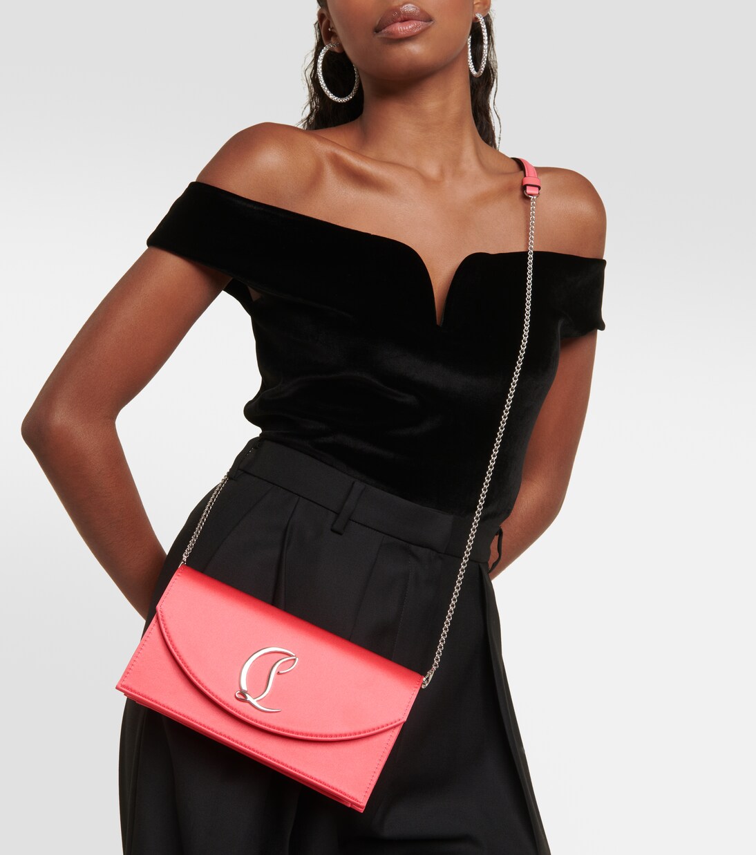 Loubi54 silk-satin clutch | Christian Louboutin