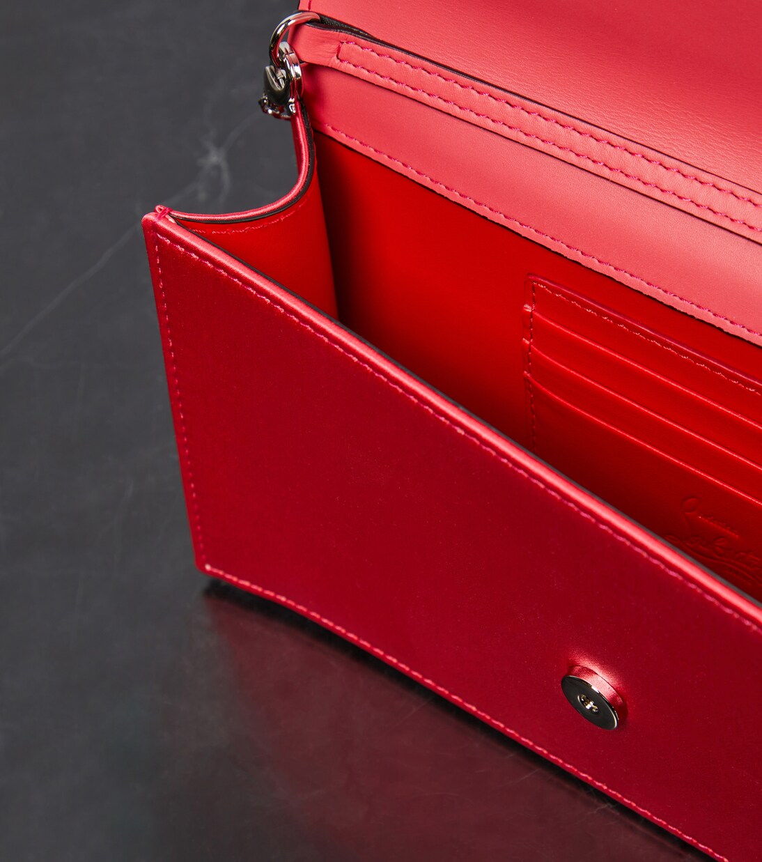 Loubi54 silk-satin clutch | Christian Louboutin