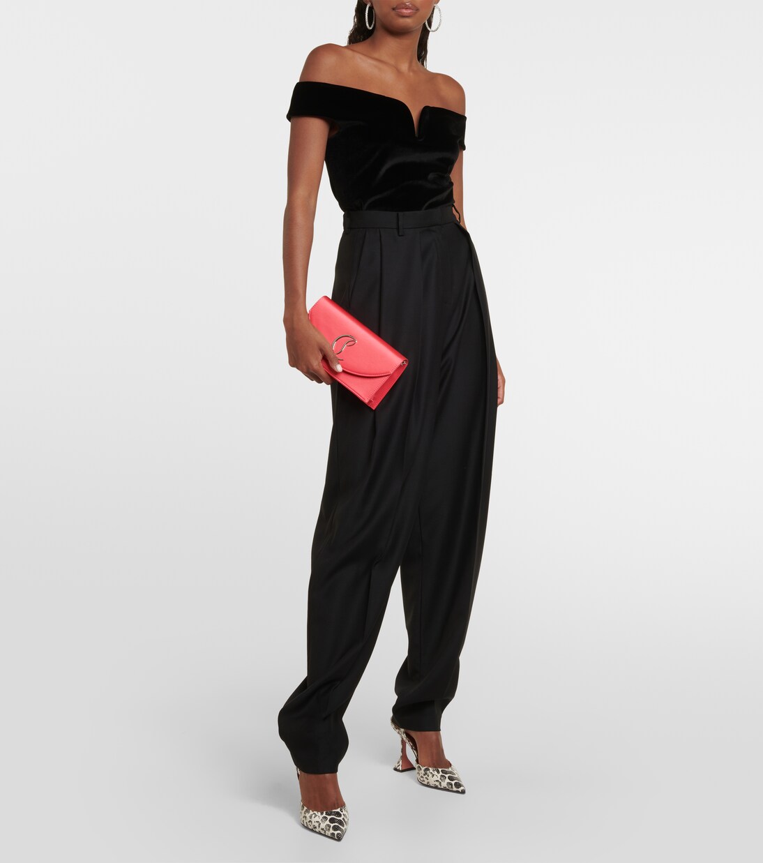 Loubi54 silk-satin clutch | Christian Louboutin