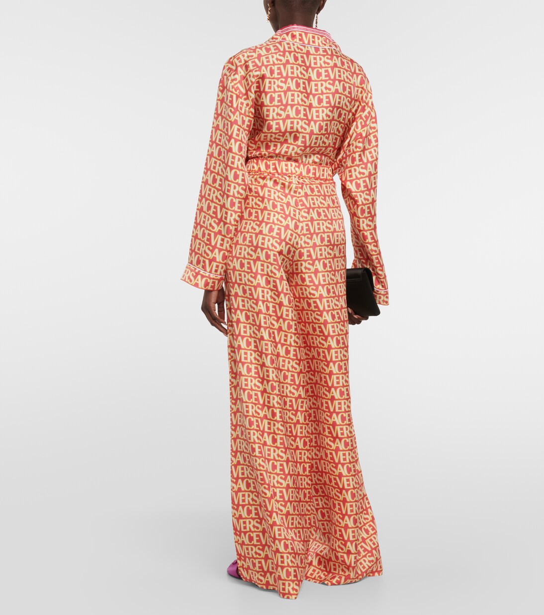 Pantalon ample Versace Allover en soie | Versace