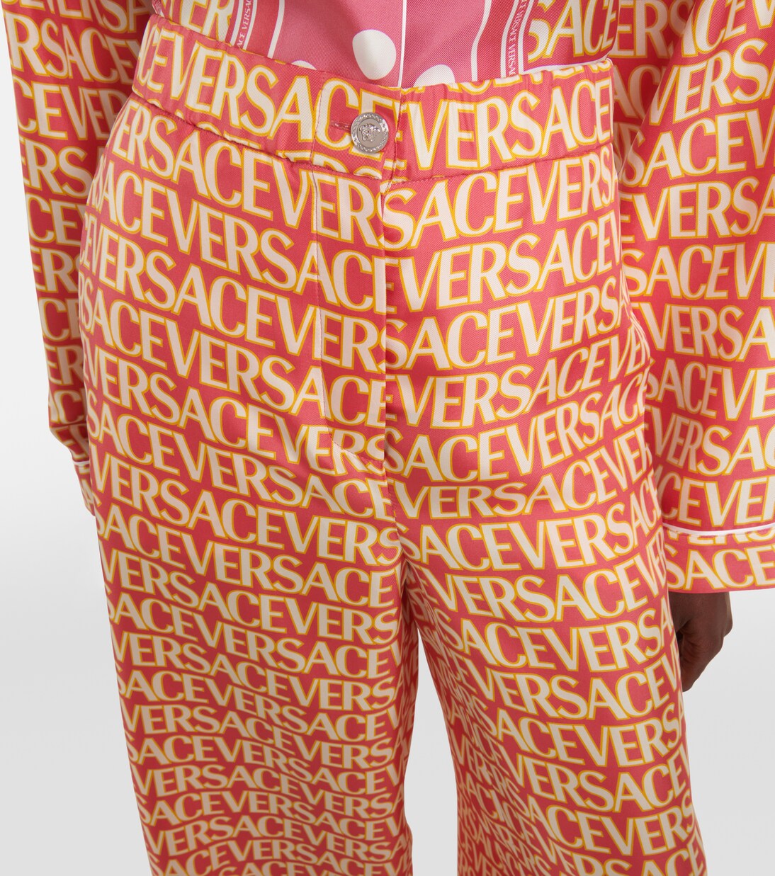 Pantalon ample Versace Allover en soie | Versace