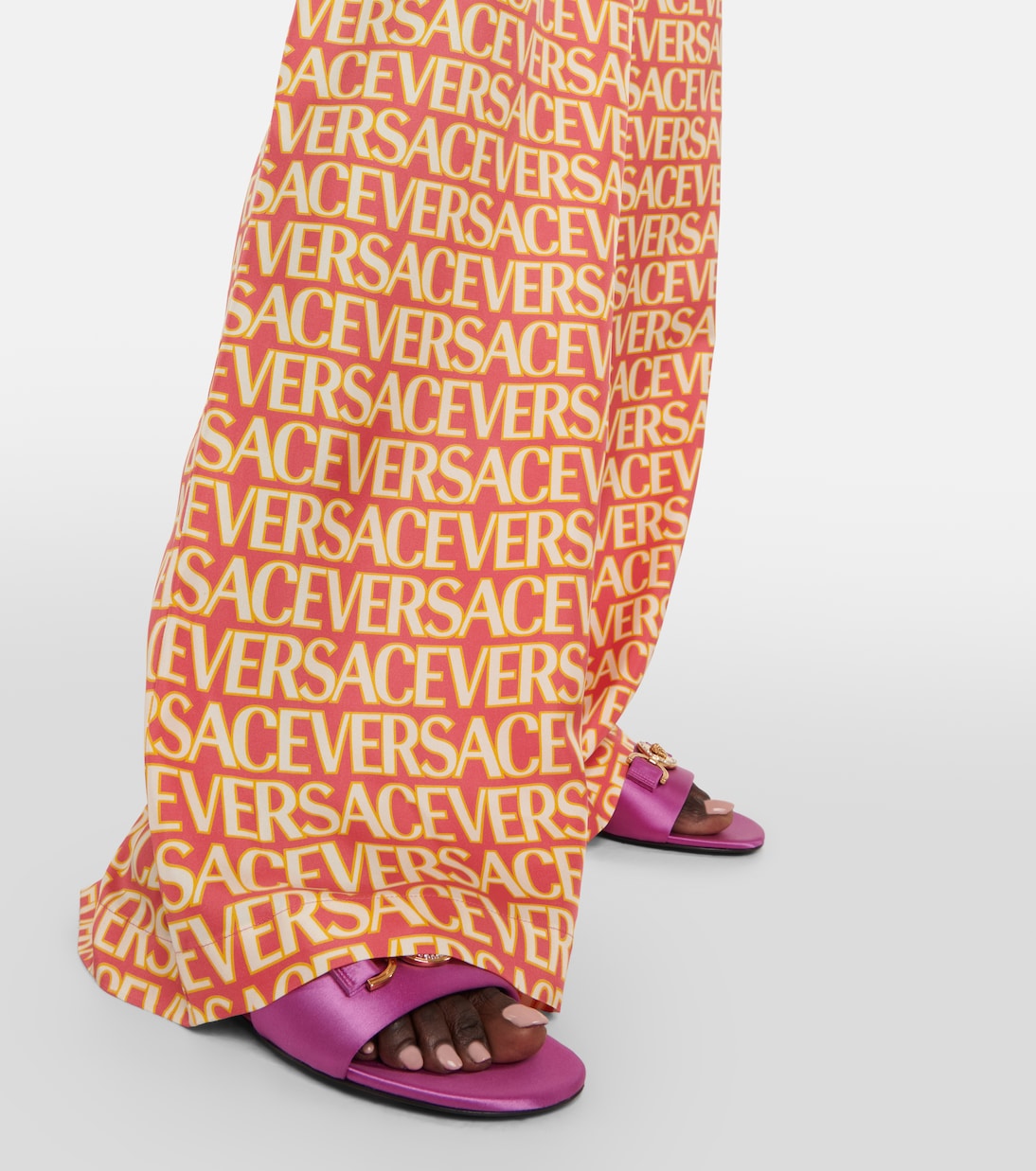 Pantalon ample Versace Allover en soie | Versace