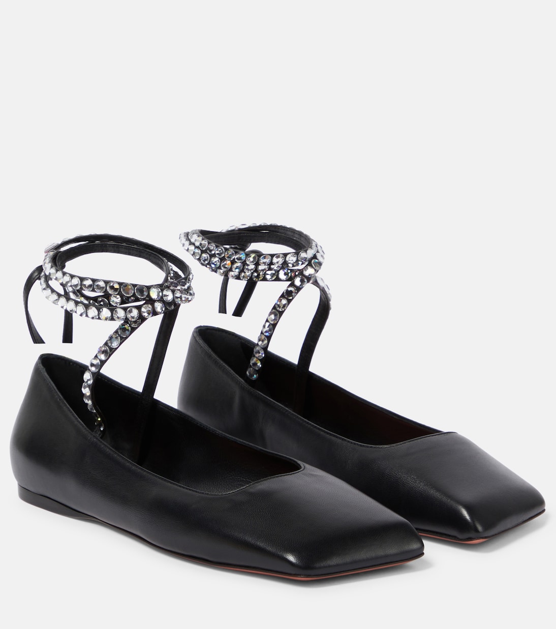 Ane embellished leather ballet flats | Amina Muaddi
