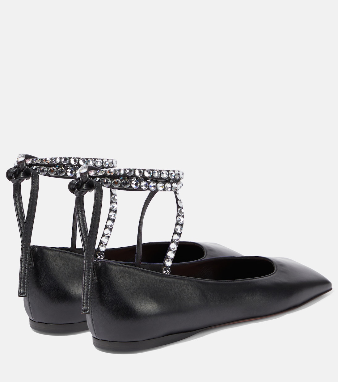 Ane embellished leather ballet flats | Amina Muaddi