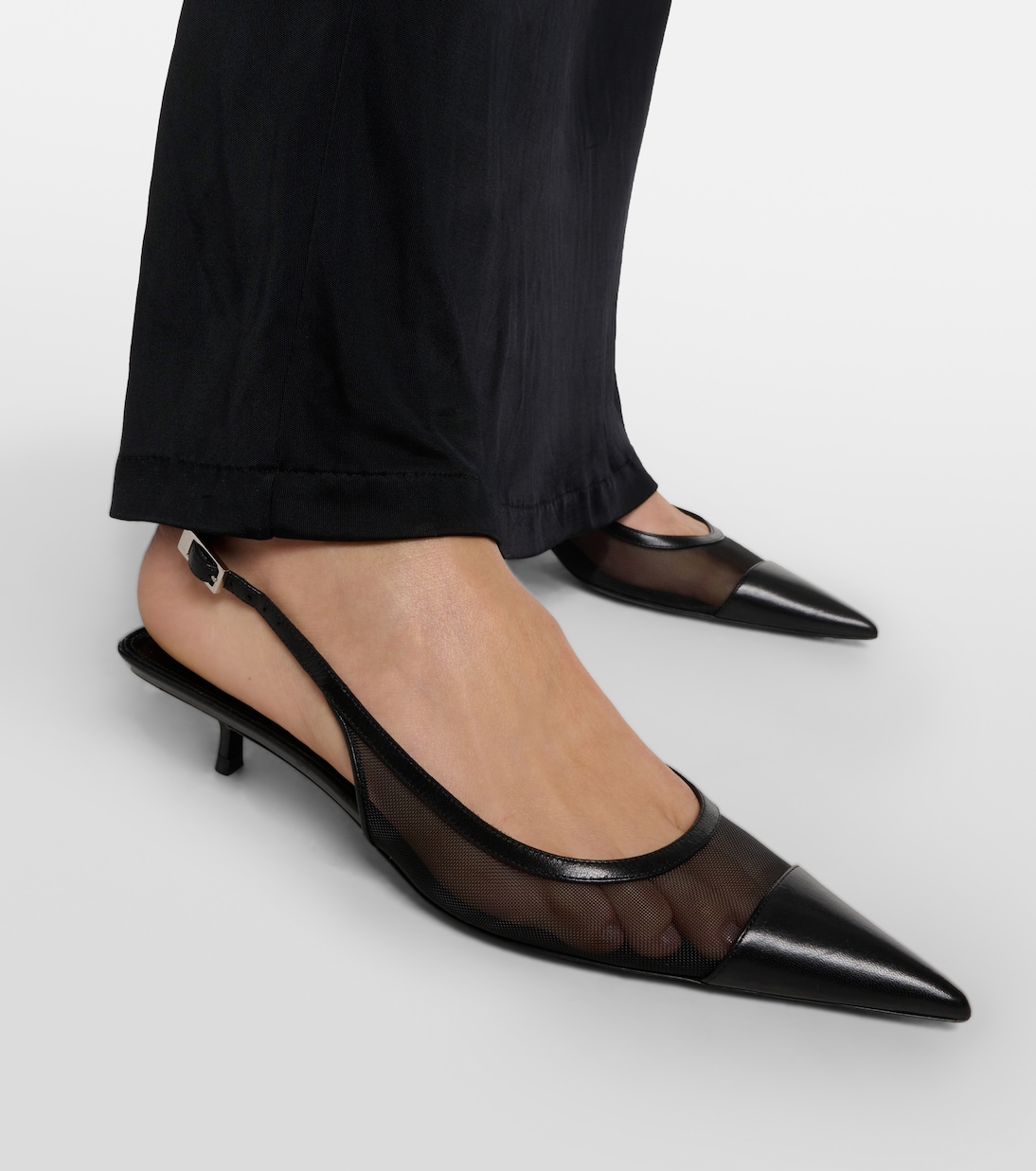 Salones destalonados Oxalis 30 con piel | Saint Laurent