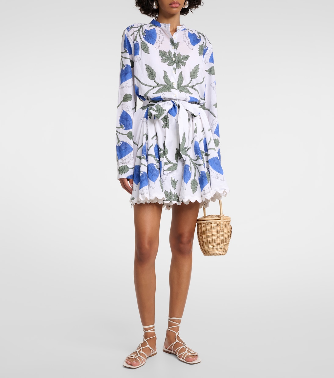 Robe chemise en coton à fleurs | Juliet Dunn