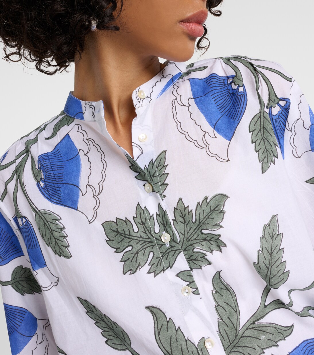 Robe chemise en coton à fleurs | Juliet Dunn