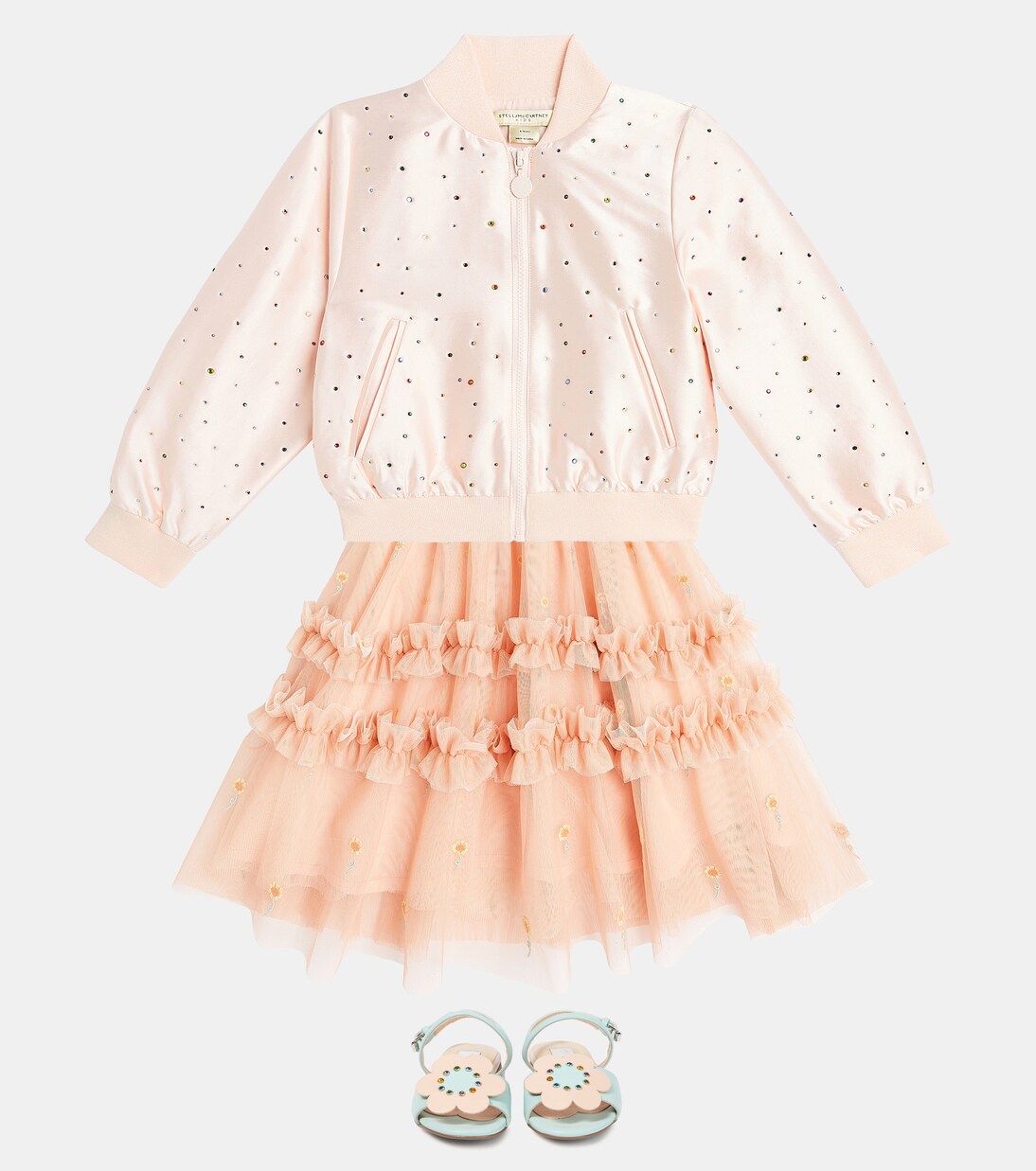 Embellished satin bomber jacket | Stella McCartney Kids