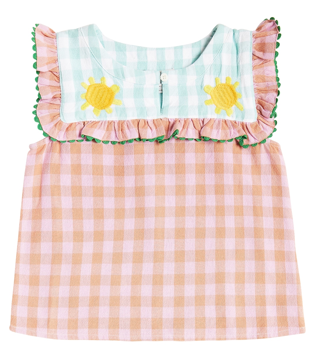 Gingham ruffled cotton top | Stella McCartney Kids
