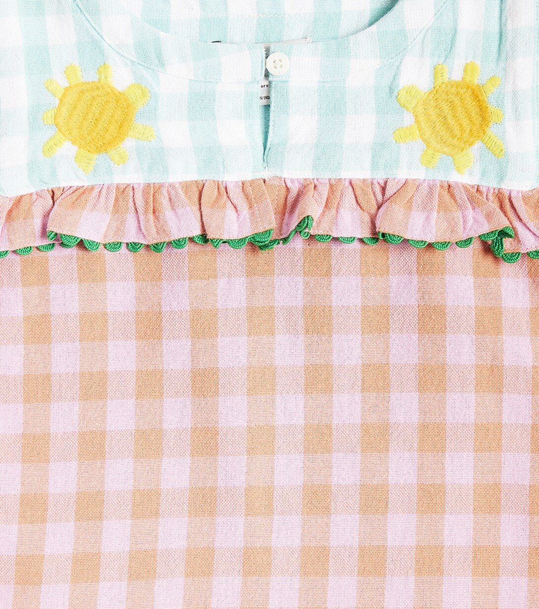 Gingham ruffled cotton top | Stella McCartney Kids