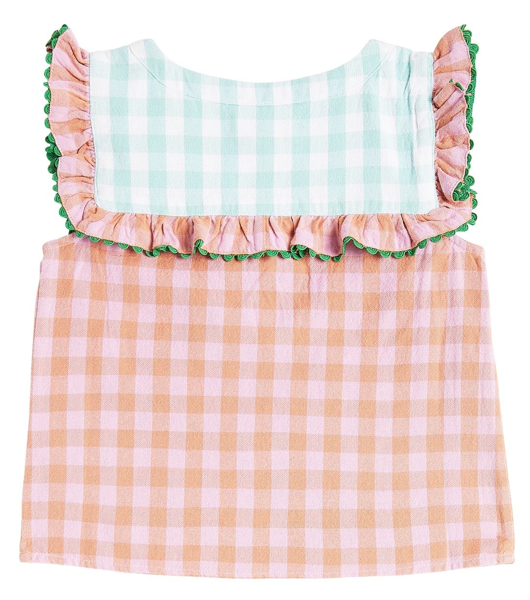 Gingham ruffled cotton top | Stella McCartney Kids