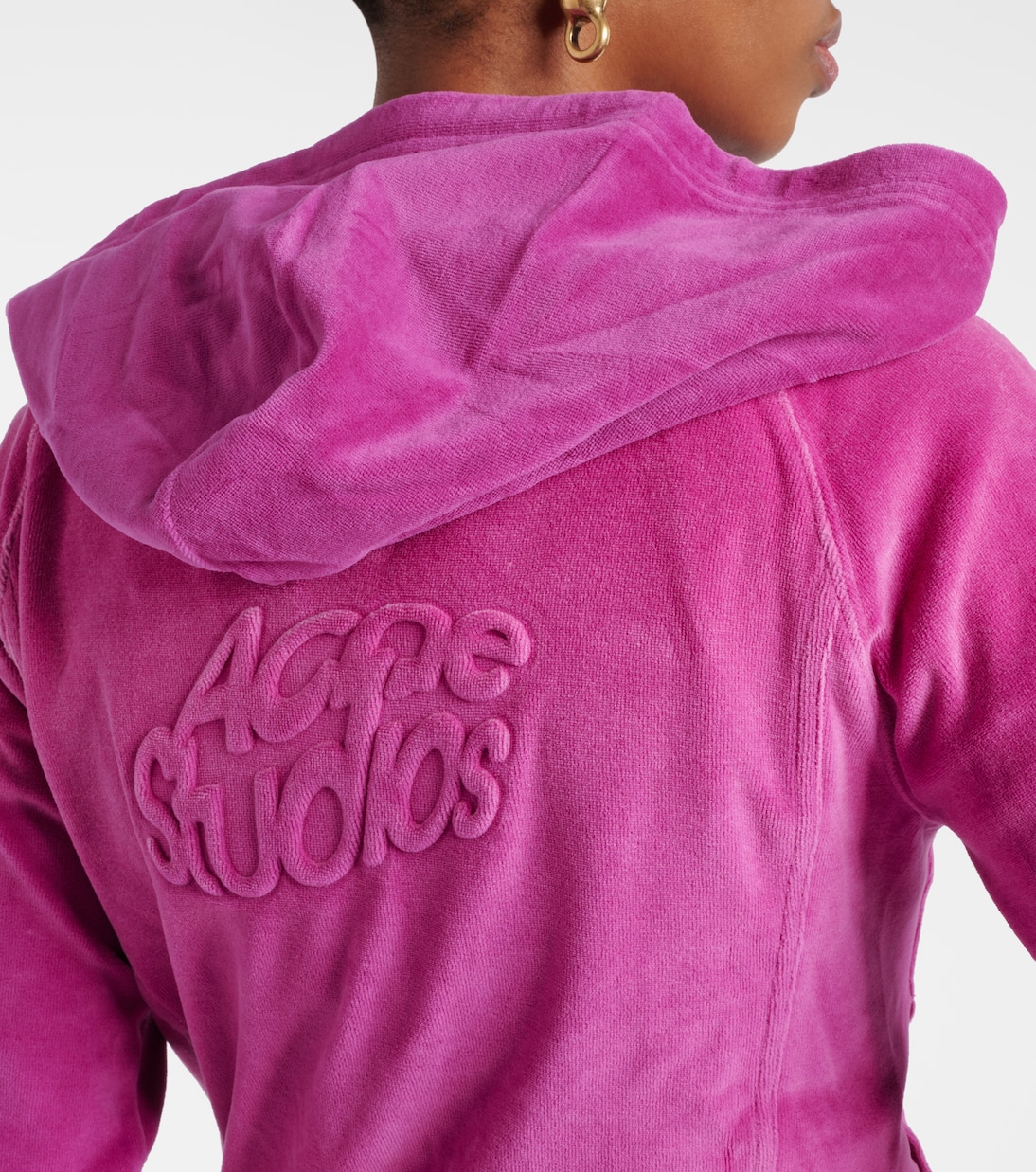Francess velvet zip-up hoodie  | Acne Studios