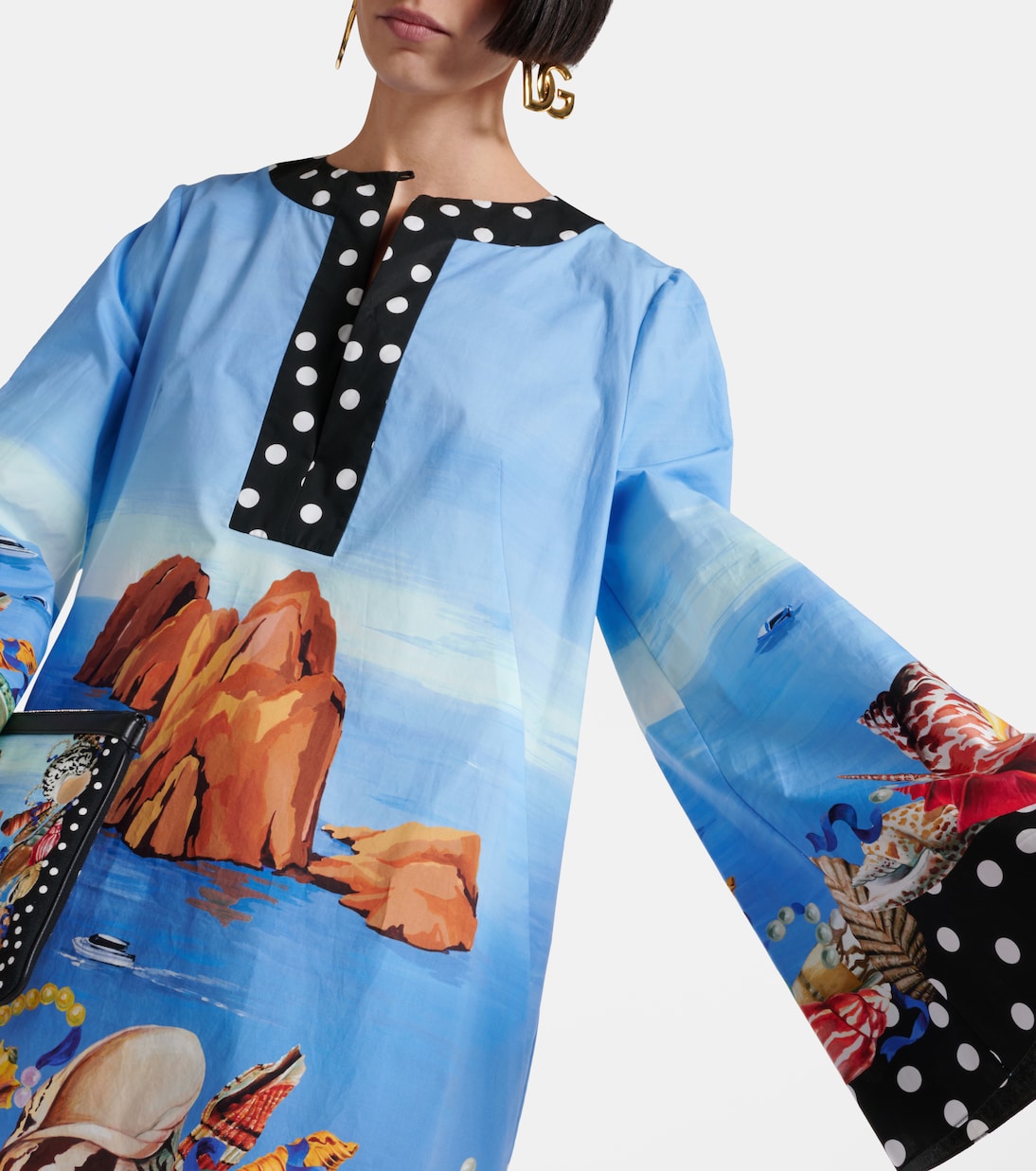 Caftano Capri in cotone con stampa | Dolce&Gabbana