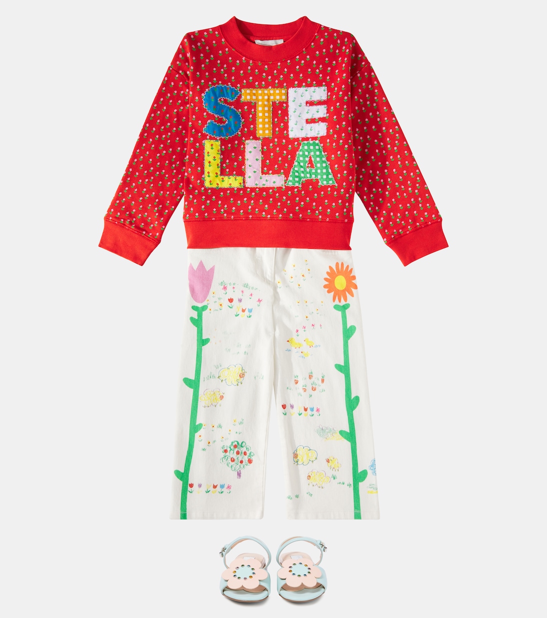 Logo cotton jersey sweatshirt | Stella McCartney Kids