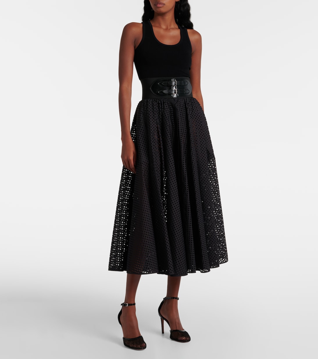 Cotton-blend midi skirt | Alaïa