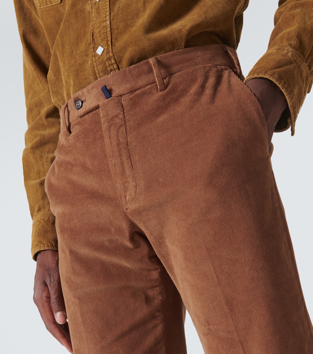 Cotton corduroy straight pants | Slowear