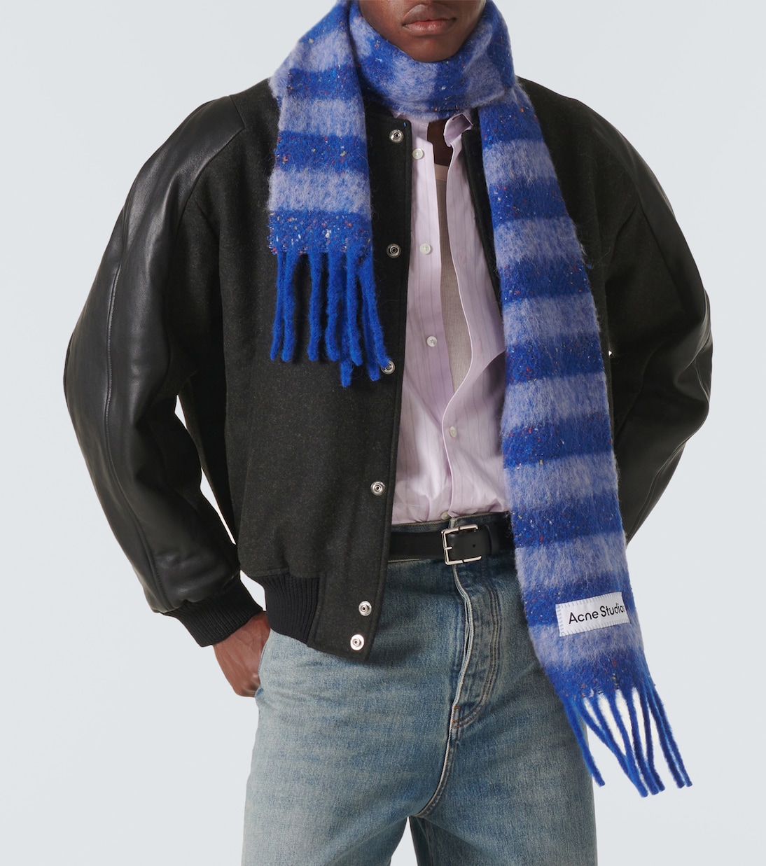 Striped logo alpaca-blend scarf | Acne Studios