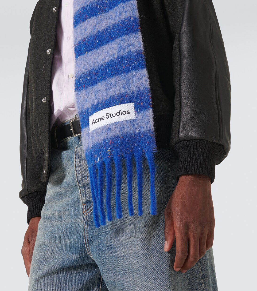 Striped logo alpaca-blend scarf | Acne Studios