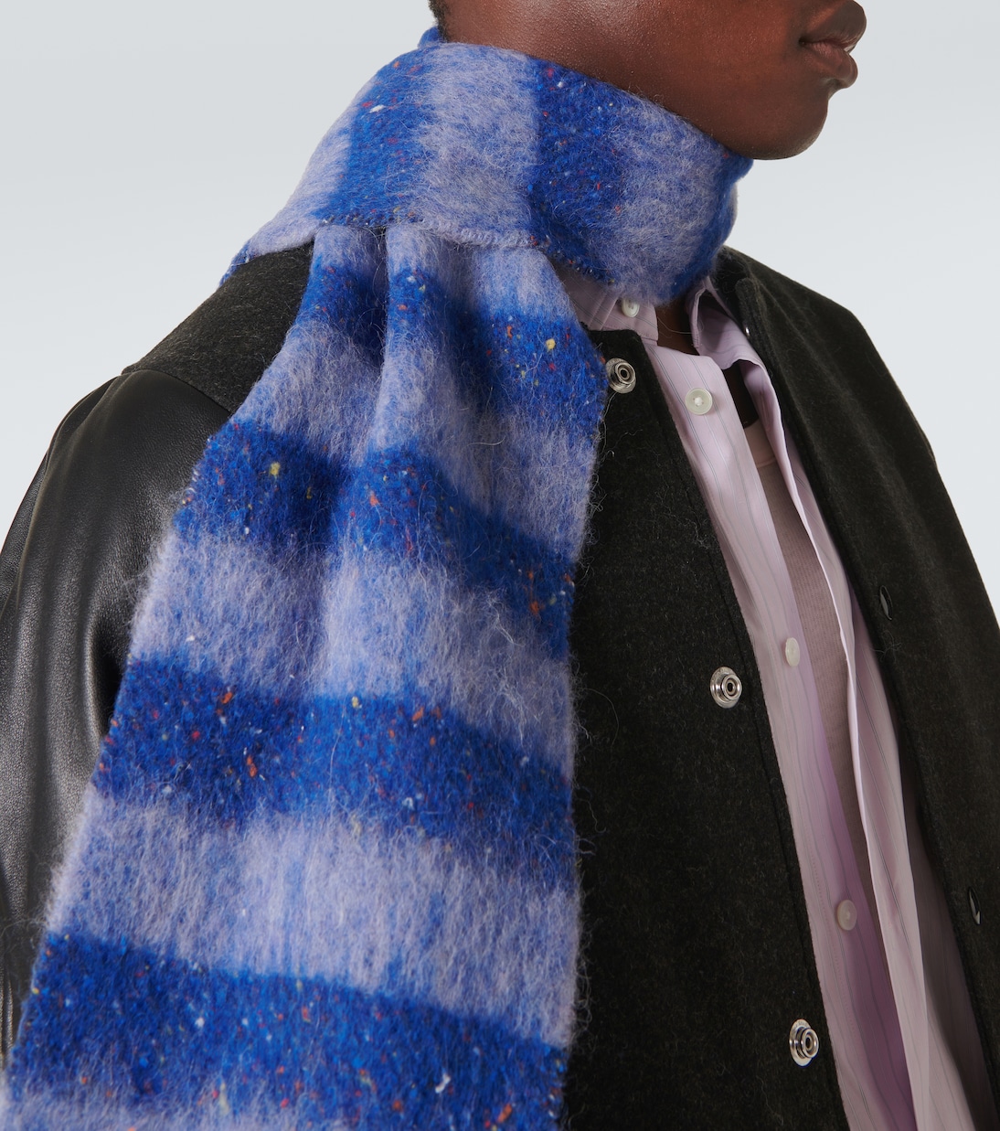 Striped logo alpaca-blend scarf | Acne Studios