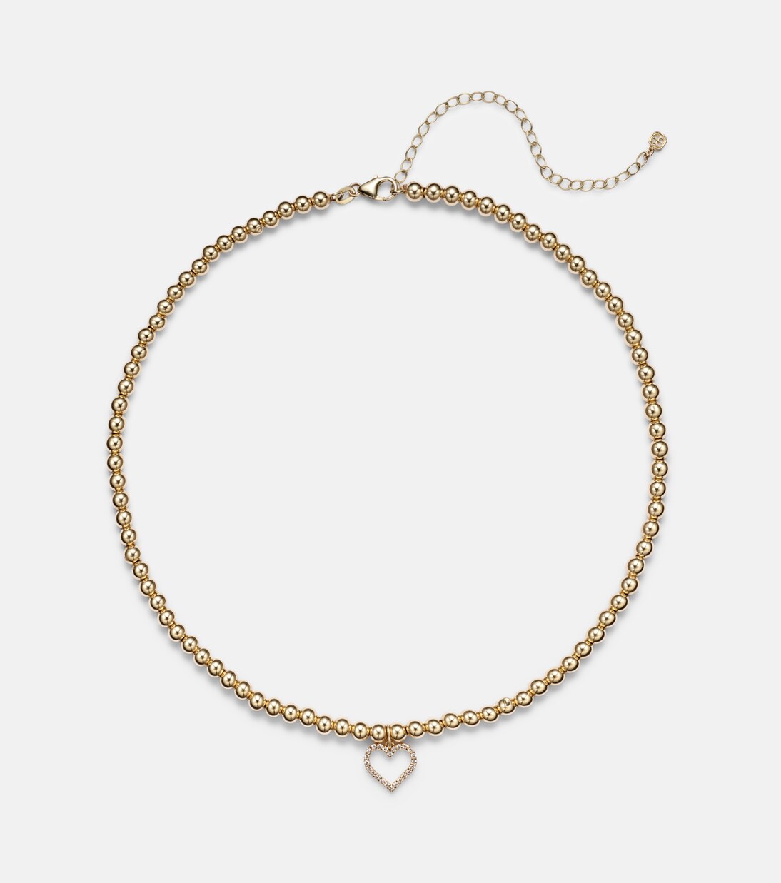 Open Heart 14kt gold choker with diamonds | Sydney Evan