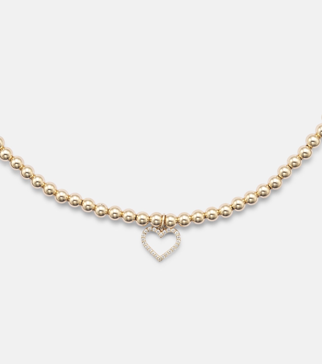 Open Heart 14kt gold choker with diamonds | Sydney Evan