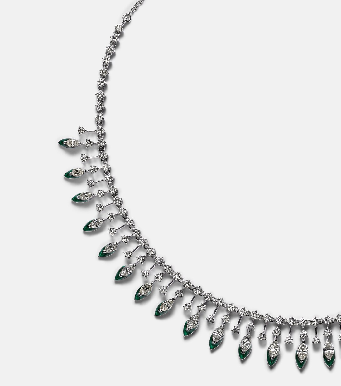 Chocker Drop in oro bianco 18kt con diamanti e smalto | Kamyen