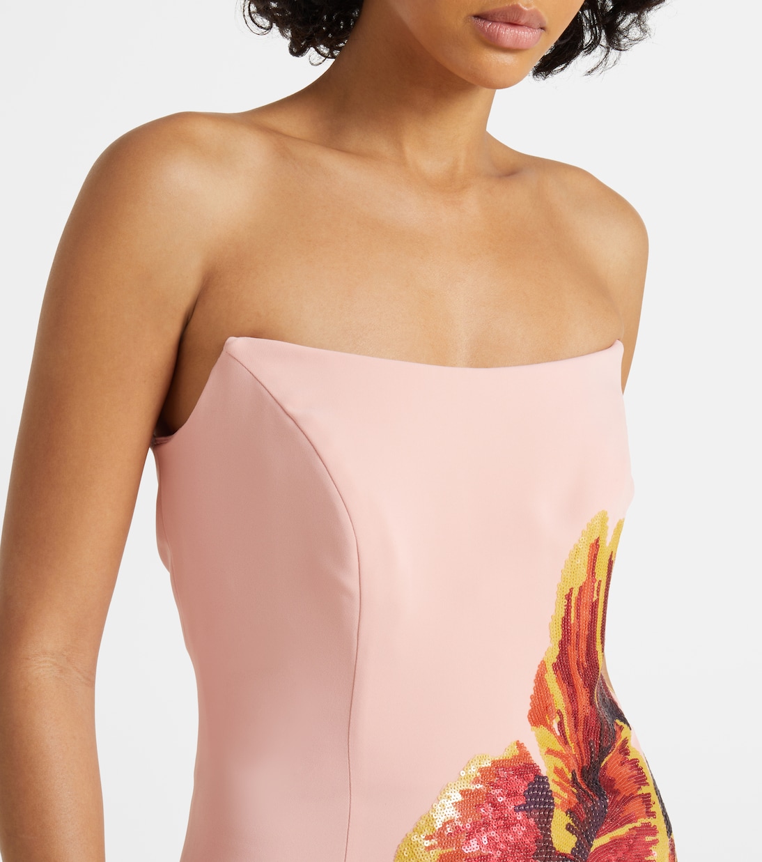 Margita floral crêpe corset gown | Costarellos