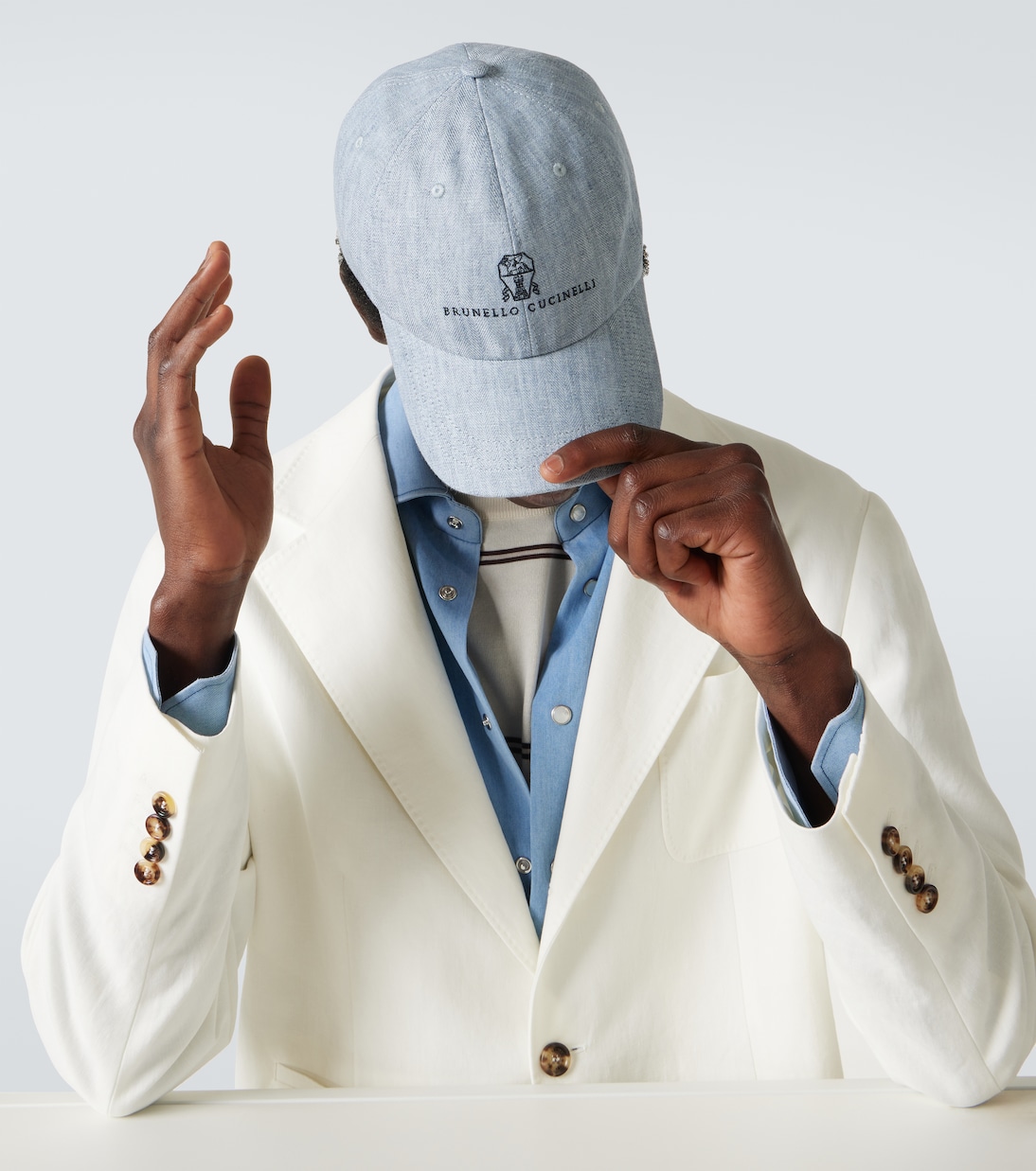 Logo linen baseball cap | Brunello Cucinelli