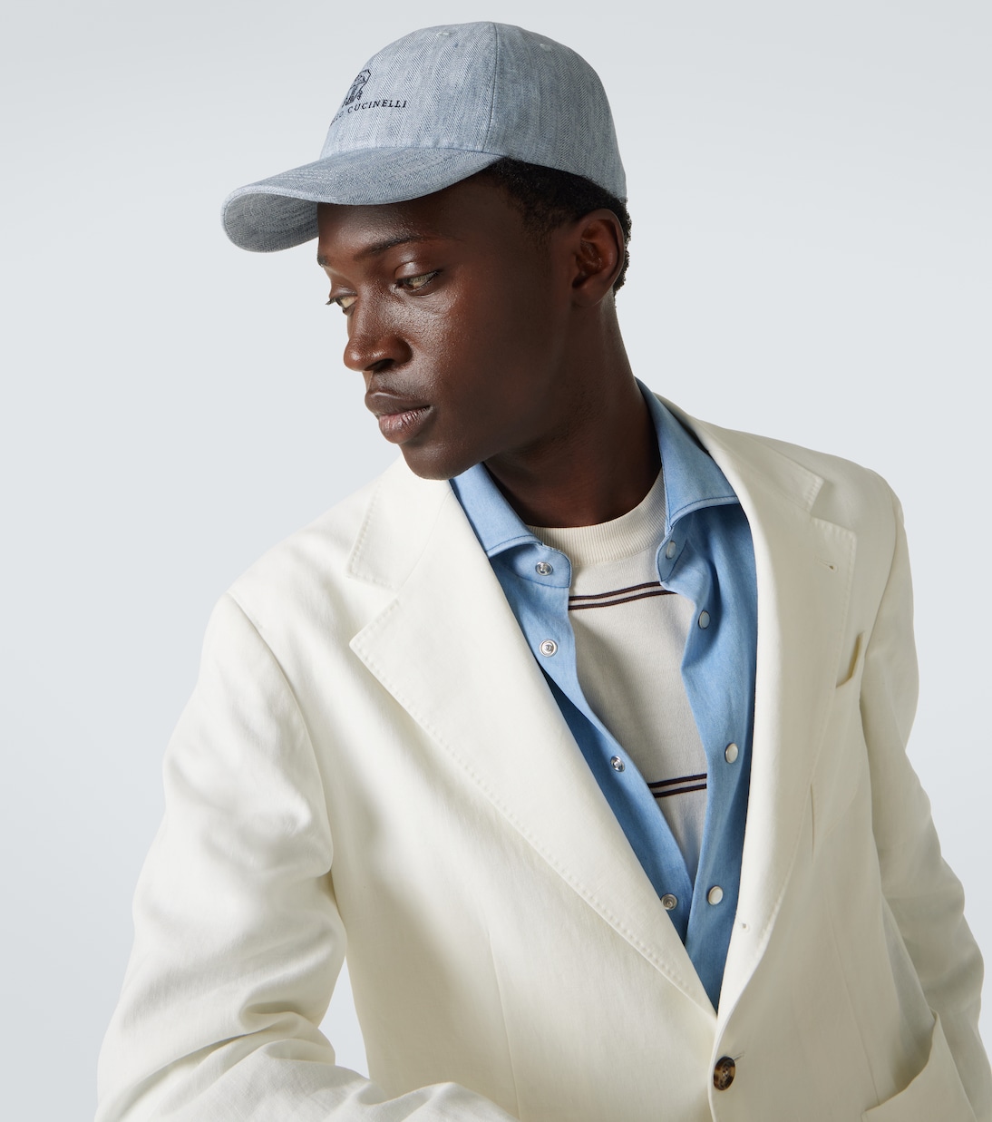 Logo linen baseball cap | Brunello Cucinelli