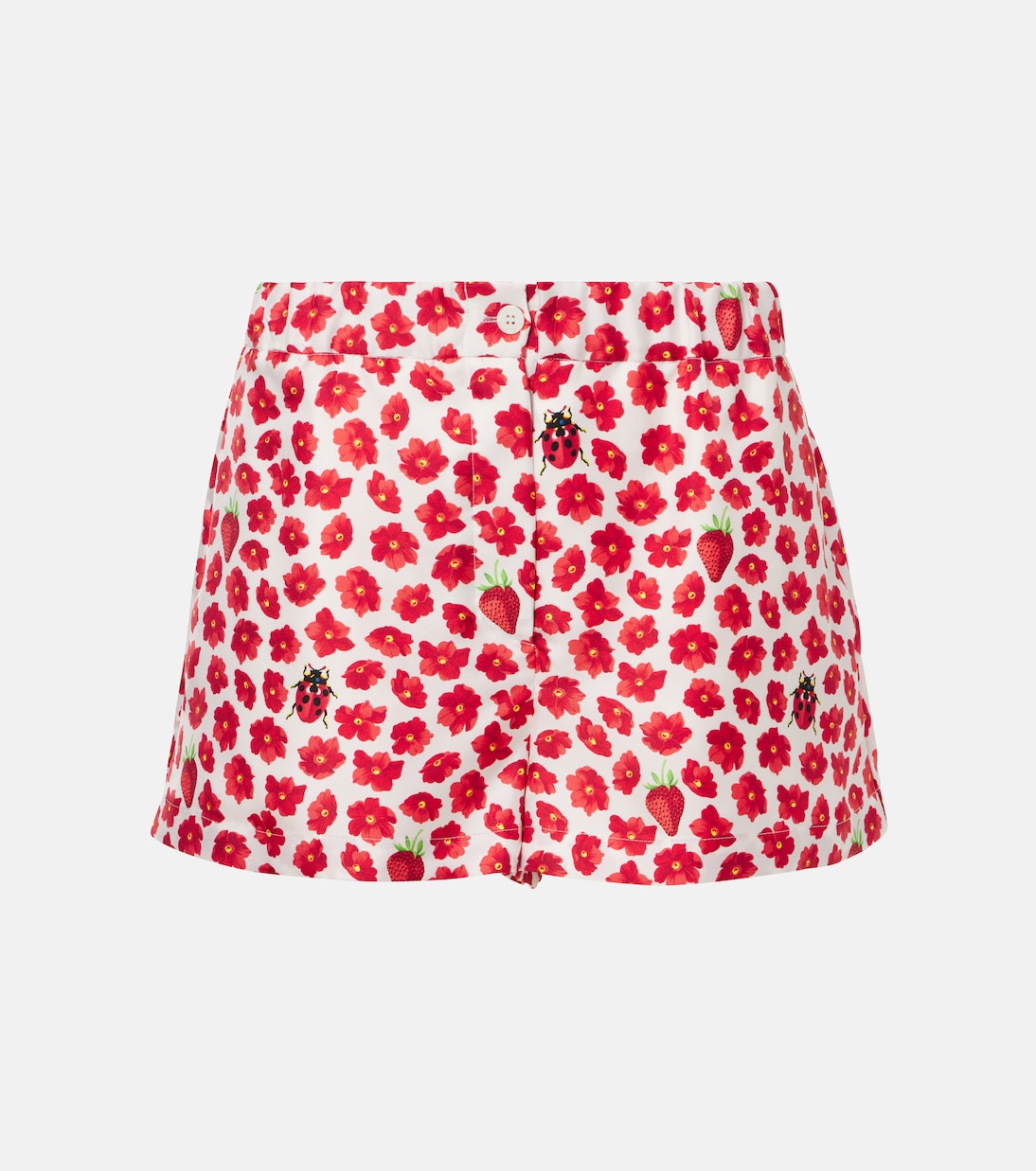 Shorts de sarga de seda floral | Versace