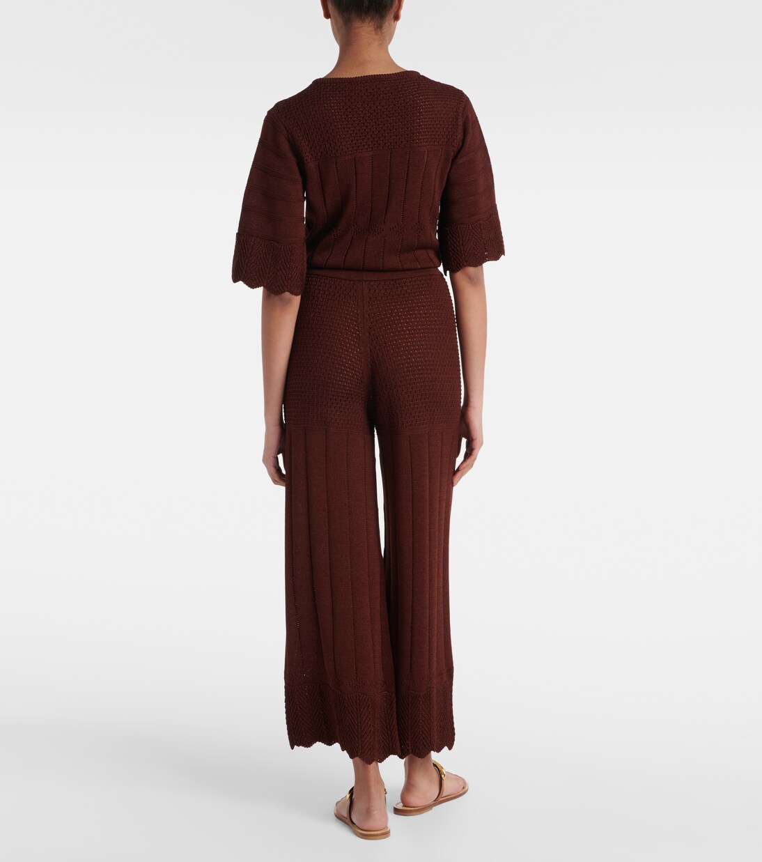 Récit网眼针织棉质混纺阔腿裤 | Eres