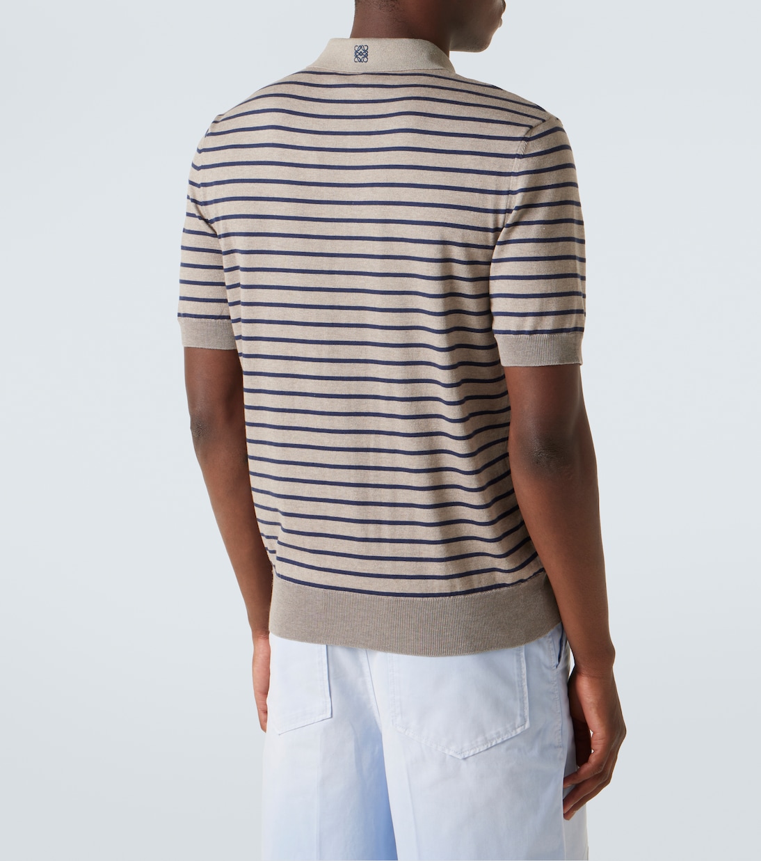 Polo in maglia di misto cotone a righe | Loewe