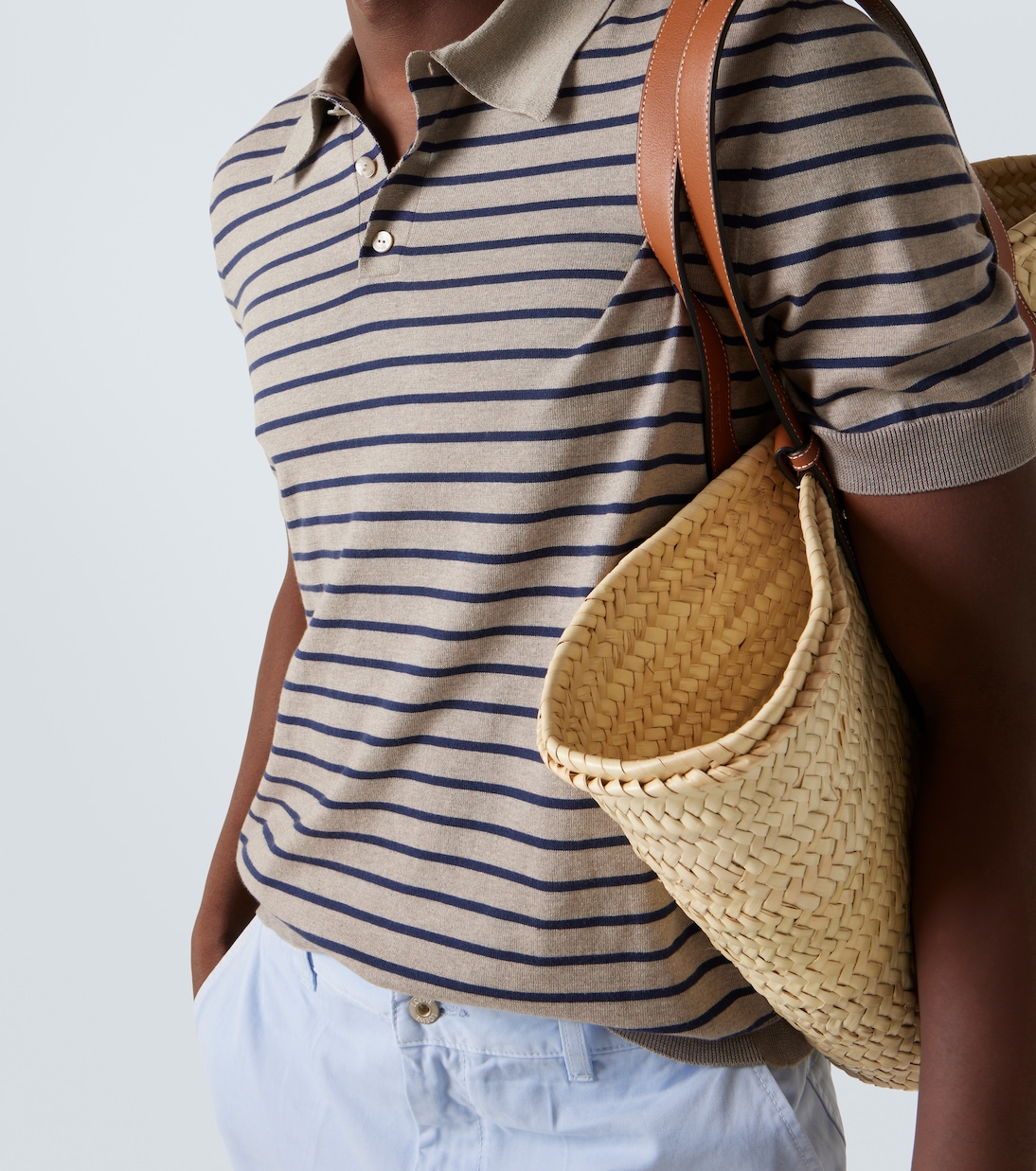 Polo in maglia di misto cotone a righe | Loewe