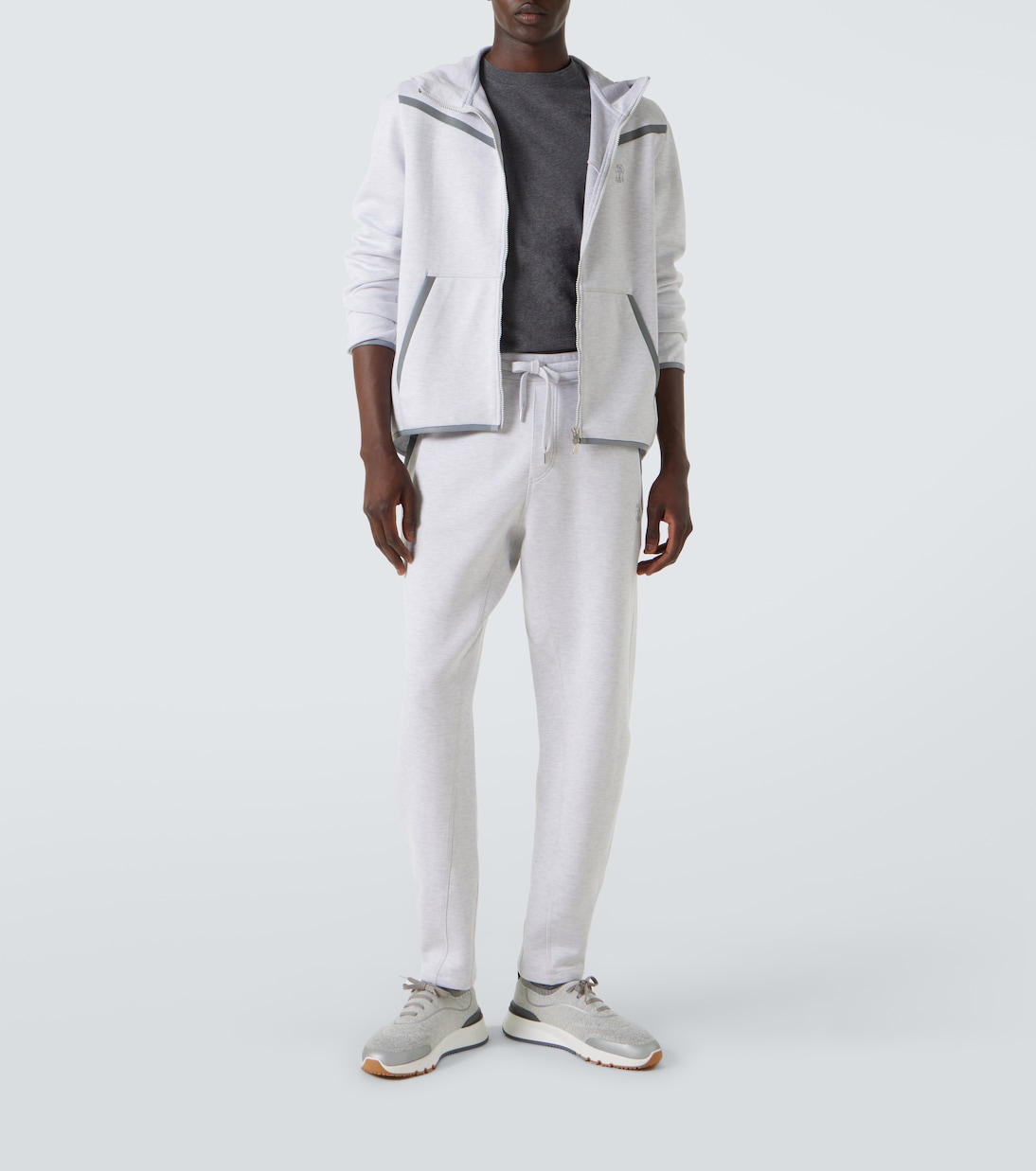 Cotton-blend jersey sweatpants | Brunello Cucinelli